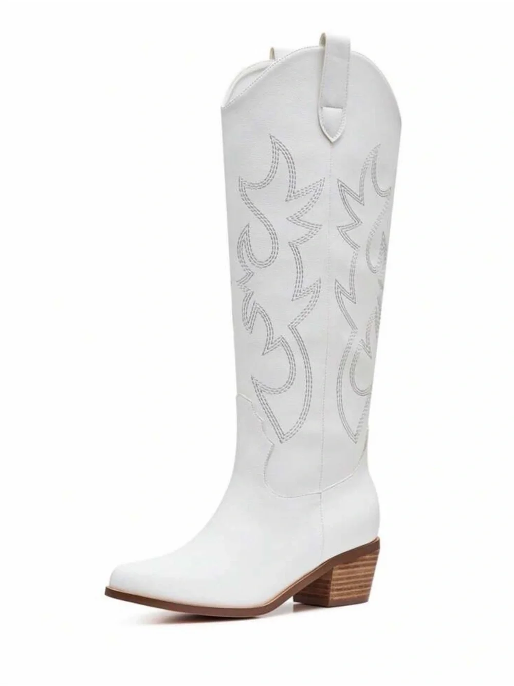 White Over-the-Knee Western Boots for Women